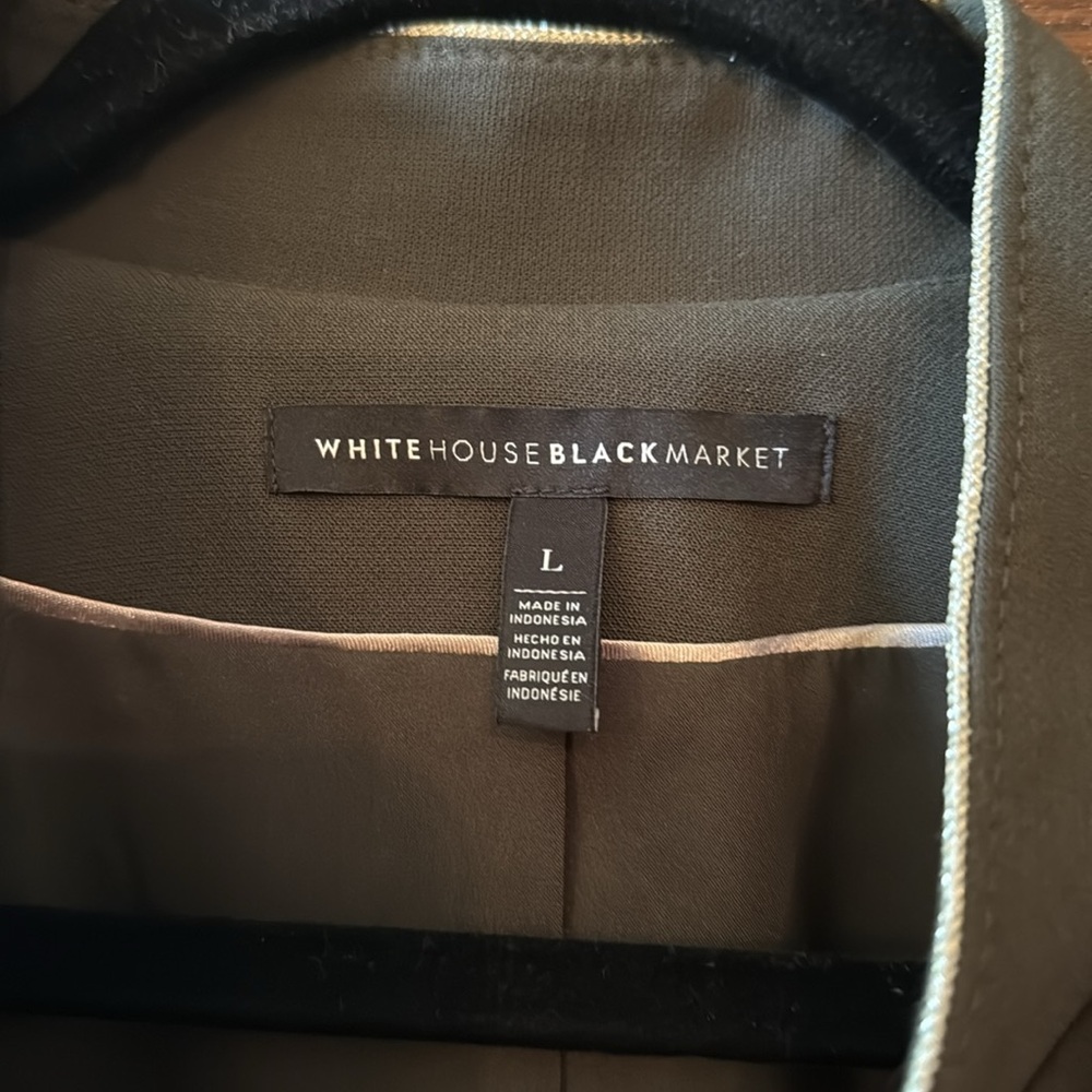 White House Black Market Olive Military Jacket with Metallic Gold Detailing - Picture 2 of 11